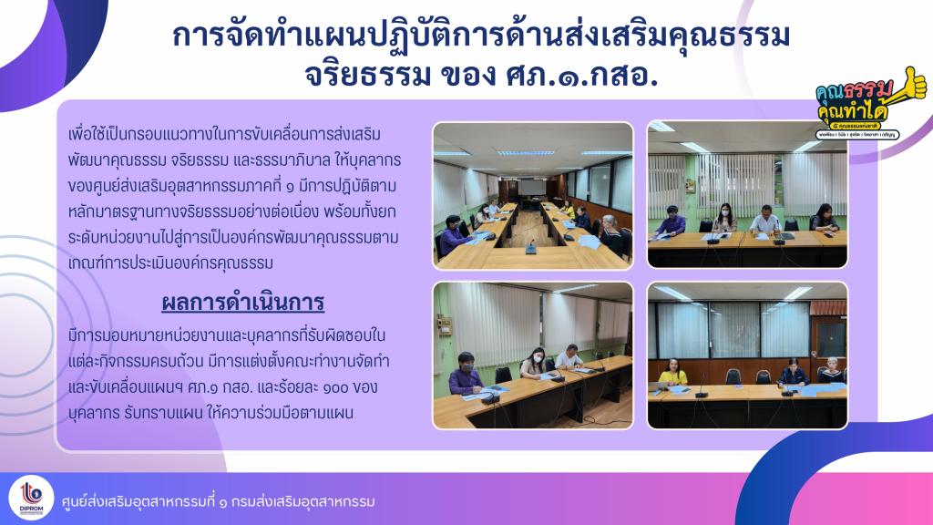 การดำเนินการส่งเสริมคุณธรรมจริยธรรม ปี พ.ศ. 2568