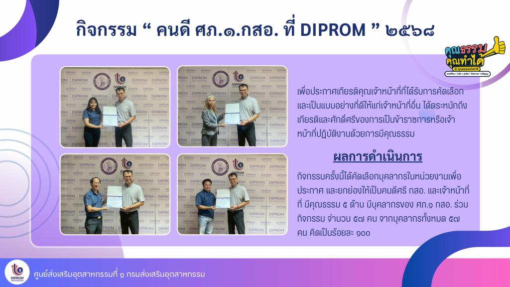 การดำเนินการส่งเสริมคุณธรรมจริยธรรม ปี พ.ศ. 2568